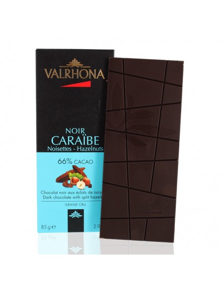 Chocolat Noir Caraïbe Noisettes 66% cacao - Valrhona