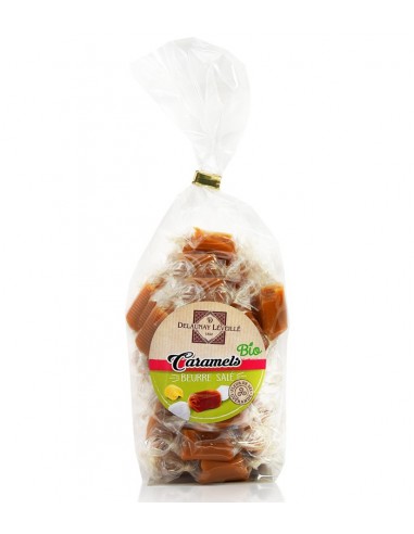 Caramels bio au beurre salé à la fleur de sel de Guérande sachet 200g