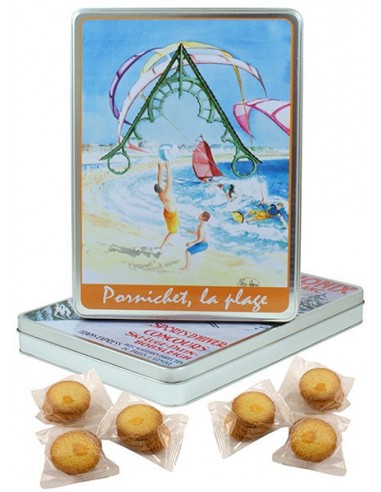 Boîte A4 Pornichet, activités de plage garnie de biscuits