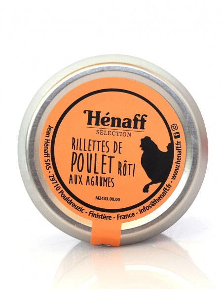 rillettes de poulet rôti aux agrumes Hénaff tartinable volaille 90g