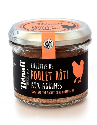 rillettes de poulet rôti aux agrumes Hénaff tartinable volaille 90g