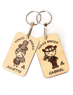 Porte-clés Pokoù Breizh fille personnalisé prénom 2