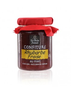 Confiture rhubarbe fraise au miel 120g