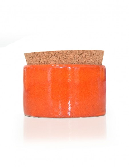 Pot rond petit modèle orange fermé