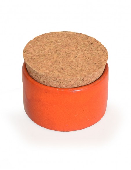 Pot rond petit modèle orange fermé