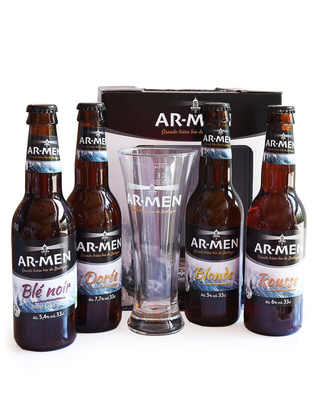 Coffret 4 bières BIO Ar-Men 33cl