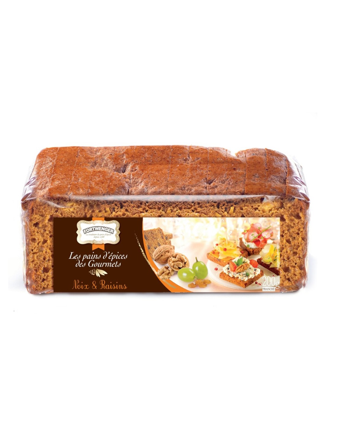 Pain d'épices gourmet raisins et noix 200g - Fortwenger