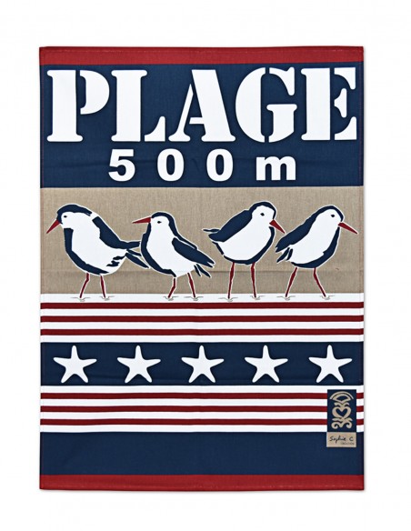 Torchon "Plage 500m"