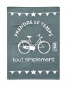 Torchon gris "Prendre le temps tout simplement"