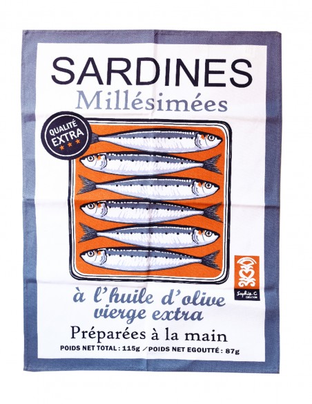 Torchon "Sardines millésimées"
