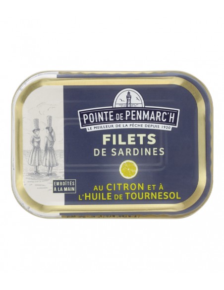 Filets de sardines au citron et à l'huile de tournesol 100g