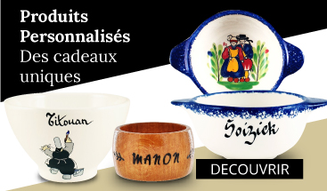 Produits personnalisés bol breton rond de serviette cadeau naissance